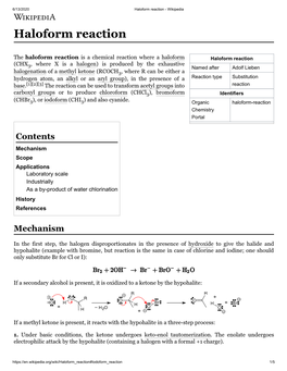 Haloform Reaction - Wikipedia