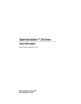 Digital Alphastation 250 Series User Information