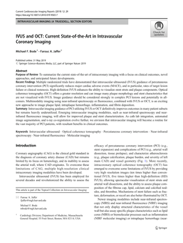 Current State-Of-The-Art in Intravascular Coronary Imaging