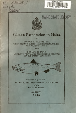 Salmon Restoration in Maine, 1949