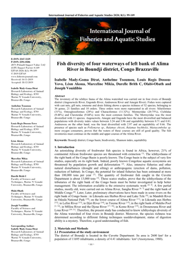 Fish Diversity of Four Waterways of Left Bank of Alima River in Boundji District, Congo Brazzaville