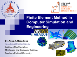 Finite Element Method in Computer Simulation and Engineering