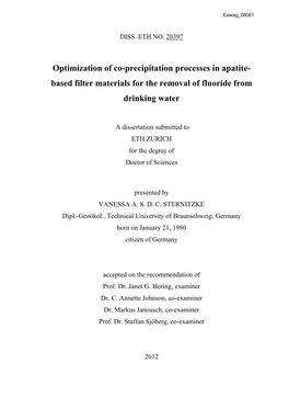 Based Filter Materials for the Removal of Fluoride from Drinking Water