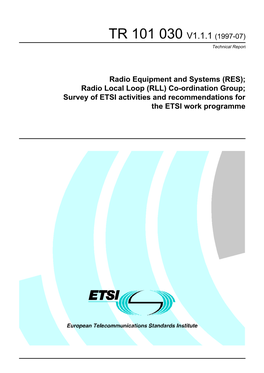 TR 101 030 V1.1.1 (1997-07) Technical Report