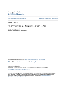 Triple Oxygen Isotope Composition of Carbonates