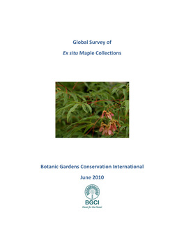 Global Survey of Ex Situ Maple Collections