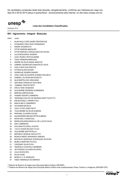 001 - Agronomia - Integral - Botucatu Class