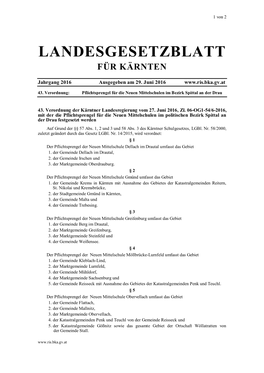 Landesgesetzblatt Für Kärnten