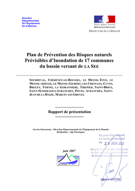 Plan De Prévention Des Risques Naturels Prévisibles D'inondation De