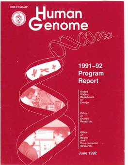 U.S. Department of Energy Human Genome 1991-92 Program Report