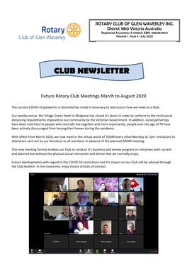 Club Newsletter