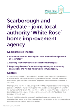 Scarborough and Ryedale - Joint Local Authority ‘White Rose’ Home Improvement Agency