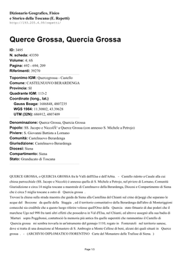 Querce Grossa, Quercia Grossa