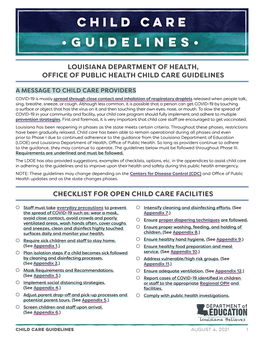 Office of Public Health Guidelines for Child Care