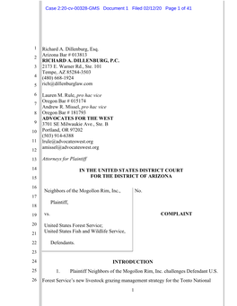 Richard A. Dillenburg, Esq. Arizona Bar # 013813 RICHARD A. DILLENBURG, PC 2173 E. Warner Rd., Ste. 101 Tempe, AZ 85284-3503