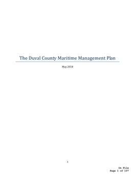 The Duval County Maritime Management Plan