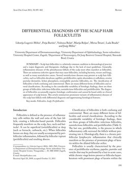 Differential Diagnosis of the Scalp Hair Folliculitis