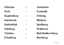 Bludenz Knittelfeld - Spielberg Salzburg - Wallersee Trieben - Bad Radkersburg Friedberg - Hartberg