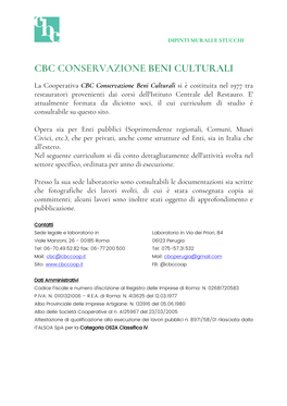 Cbc Conservazione Beni Culturali