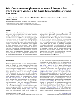 Role of Testosterone and Photoperiod on Seasonal Changes in Horn Growth and Sperm Variables in the Iberian Ibex: a Model for Polygynous Wild Bovids