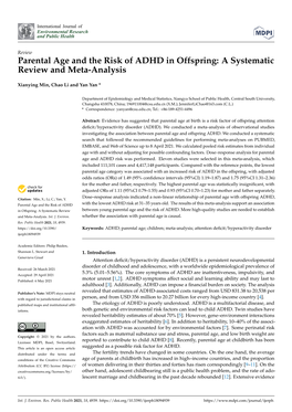 Parental Age and the Risk of ADHD in Offspring: a Systematic Review and Meta-Analysis