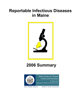 Reportable Infectious Disease in Maine Annual Report