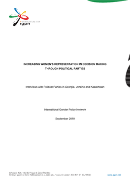 Interviews with Political Parties in Georgia, Ukraine and Kazakhstan