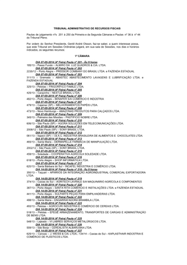 TRIBUNAL ADMINISTRATIVO DE RECURSOS FISCAIS Pautas De