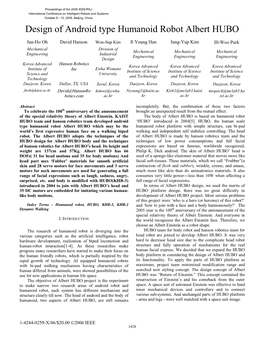 Design of Android Type Humanoid Robot Albert HUBO€