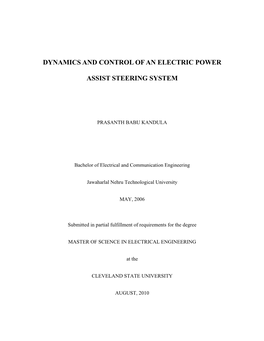 Dynamics and Control of an Electric Power Assist