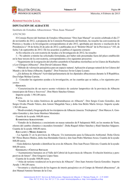 Boletín Oficial De La Provincia De Albacete