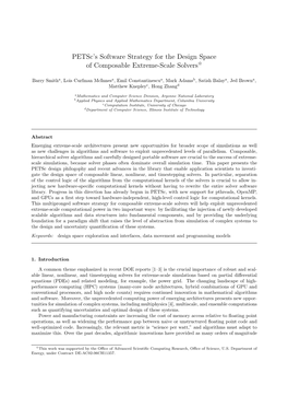 Petsc's Software Strategy for the Design Space of Composable