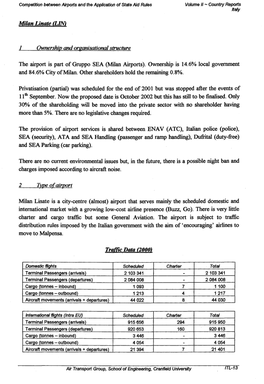 Milan Linate (LIN) J Ownership and Organisational Structure the Airport