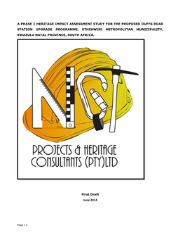 A Phase 1 Heritage Impact Assessment Study for the Proposed Duffs Road