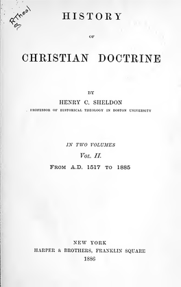 History of Christian Doctrine