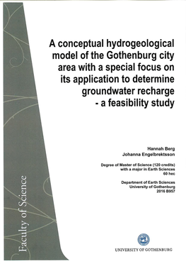 A Conceptual Hydrogeological Model of the Gothenburg City Area with a Special Focus on Its Application to Determine Groundwater