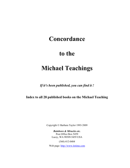 Concordance to the Michael Teachings