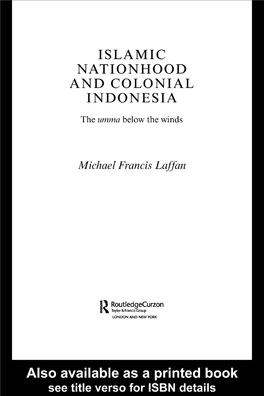 Islamic Nationhood and Colonial Indonesia