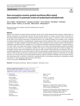 Does Nociception Monitor-Guided