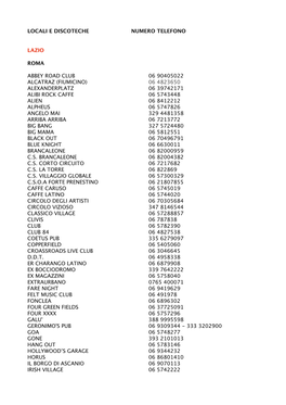 Database Locali Live