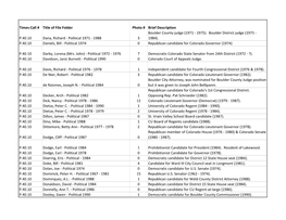 Times-Call # Title of File Folder Photo # Brief Description Boulder County Judge (1971 - 1975)