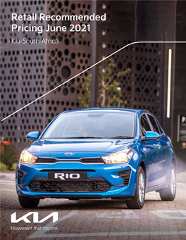 Retail Recommended Pricing June 2021 Kia South Africa Picanto Facelift Recommended Retail Price