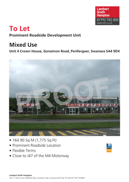 To Let,Unit 4 Crown House, Gorseinon Road, Penllergaer