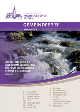 GEMEINDEBRIEF Mai – Juli 2019