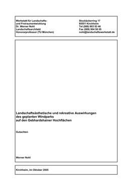 Werkstatt Für Landschafts- Stockäckerring 17 Und Freiraumentwicklung 85551 Kirchheim Dr