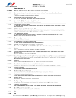 ISDC 2021 Schedule Saturday, June 26