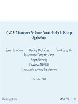 OMOS: a Framework for Secure Communication in Mashup Applications