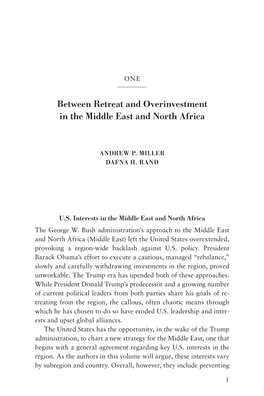 Between Retreat and Overinvestment in the Middle East and North Africa