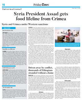 Syria President Assad Gets Food Lifeline from Crimea Syria and Crimea Under Western Sanctions