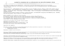 Compte Rendu De La Réunion Du 08 2016